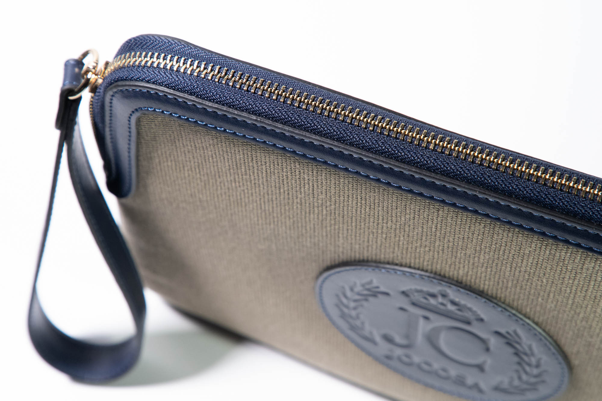 Clutch Bag - Khaki & Navy