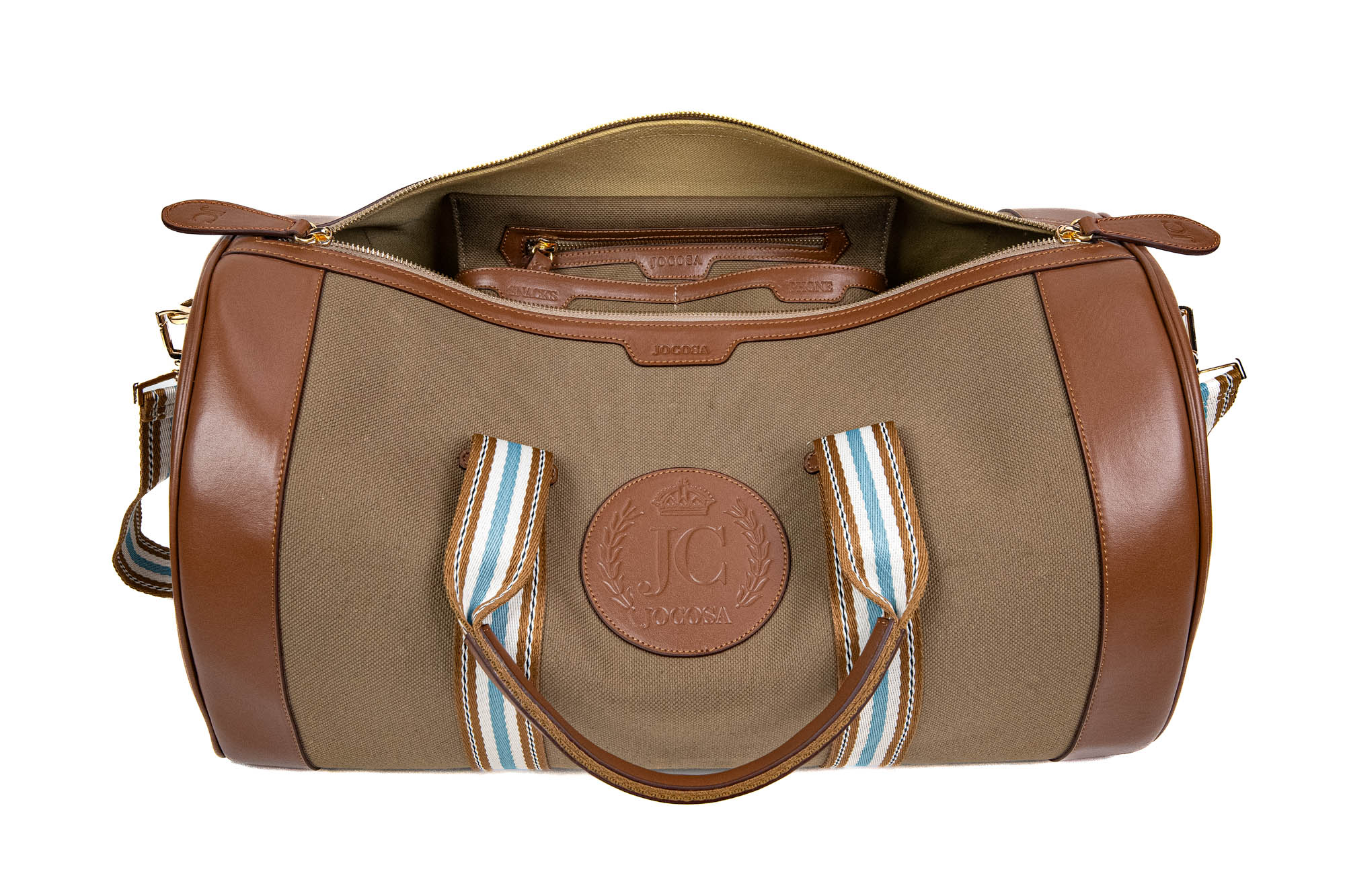 Cylinder Bag - Beige & Camel