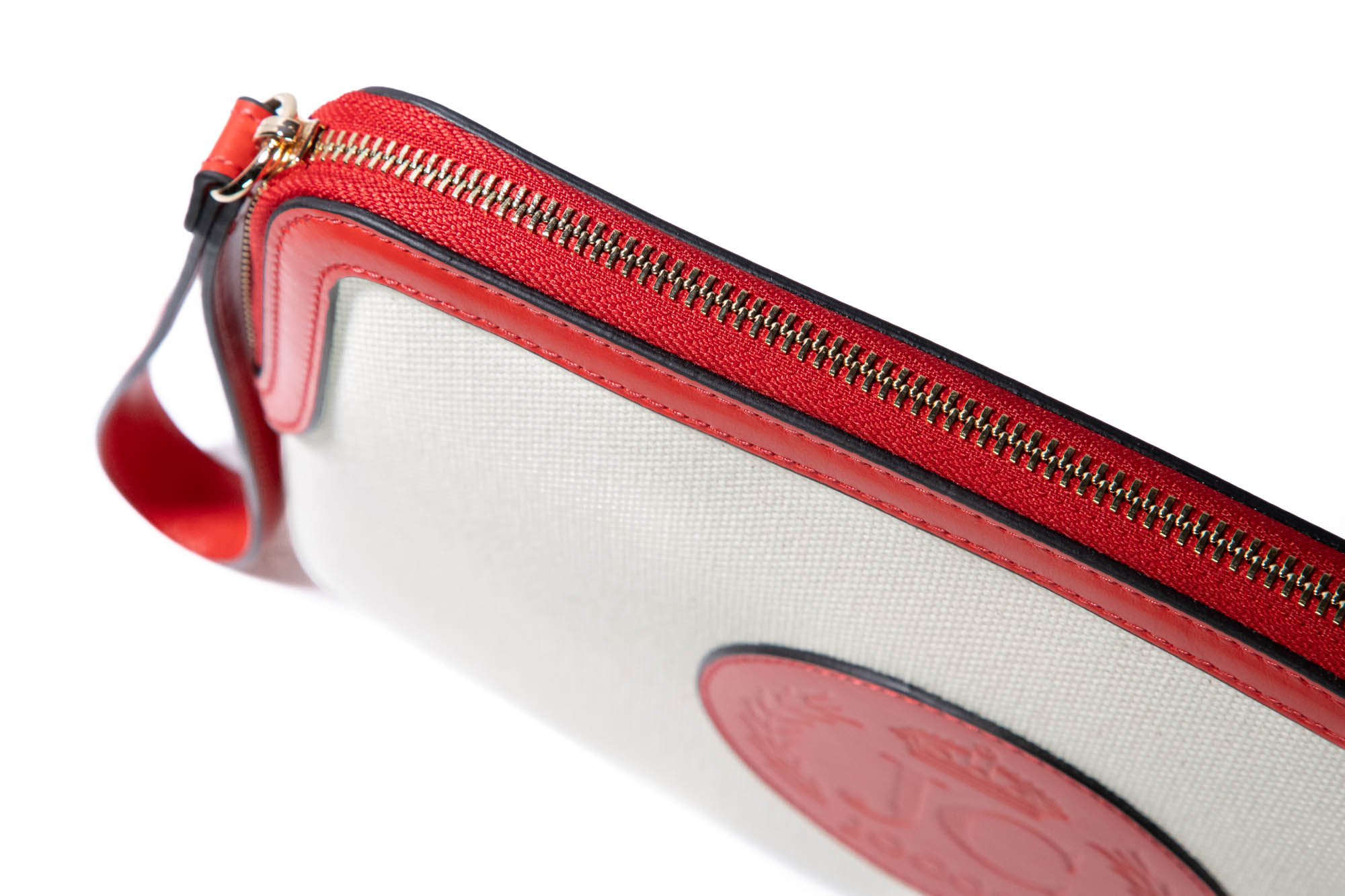 Clutch Bag - Ivory & Red