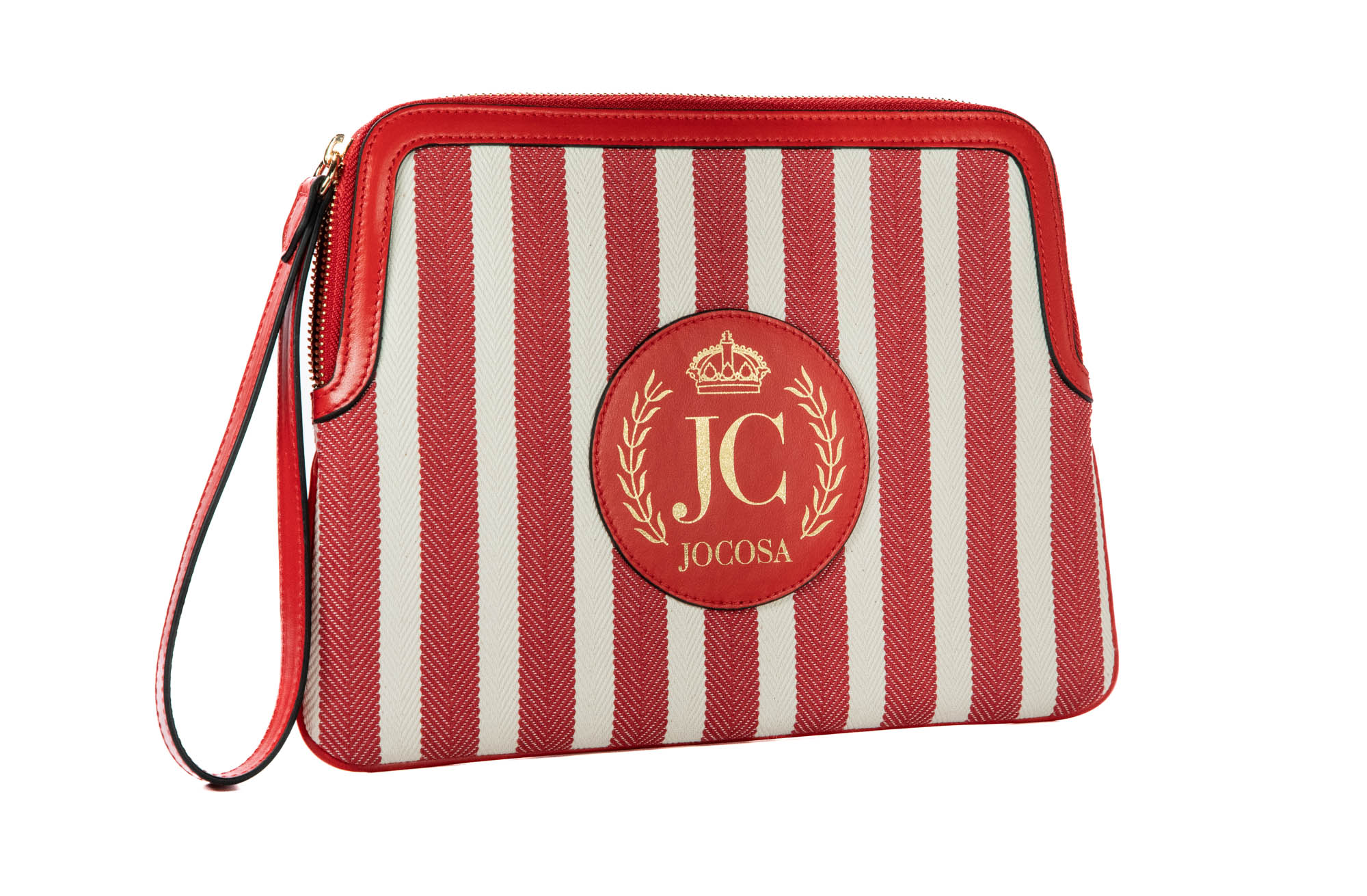 Clutch Bag - Red & With Stripes