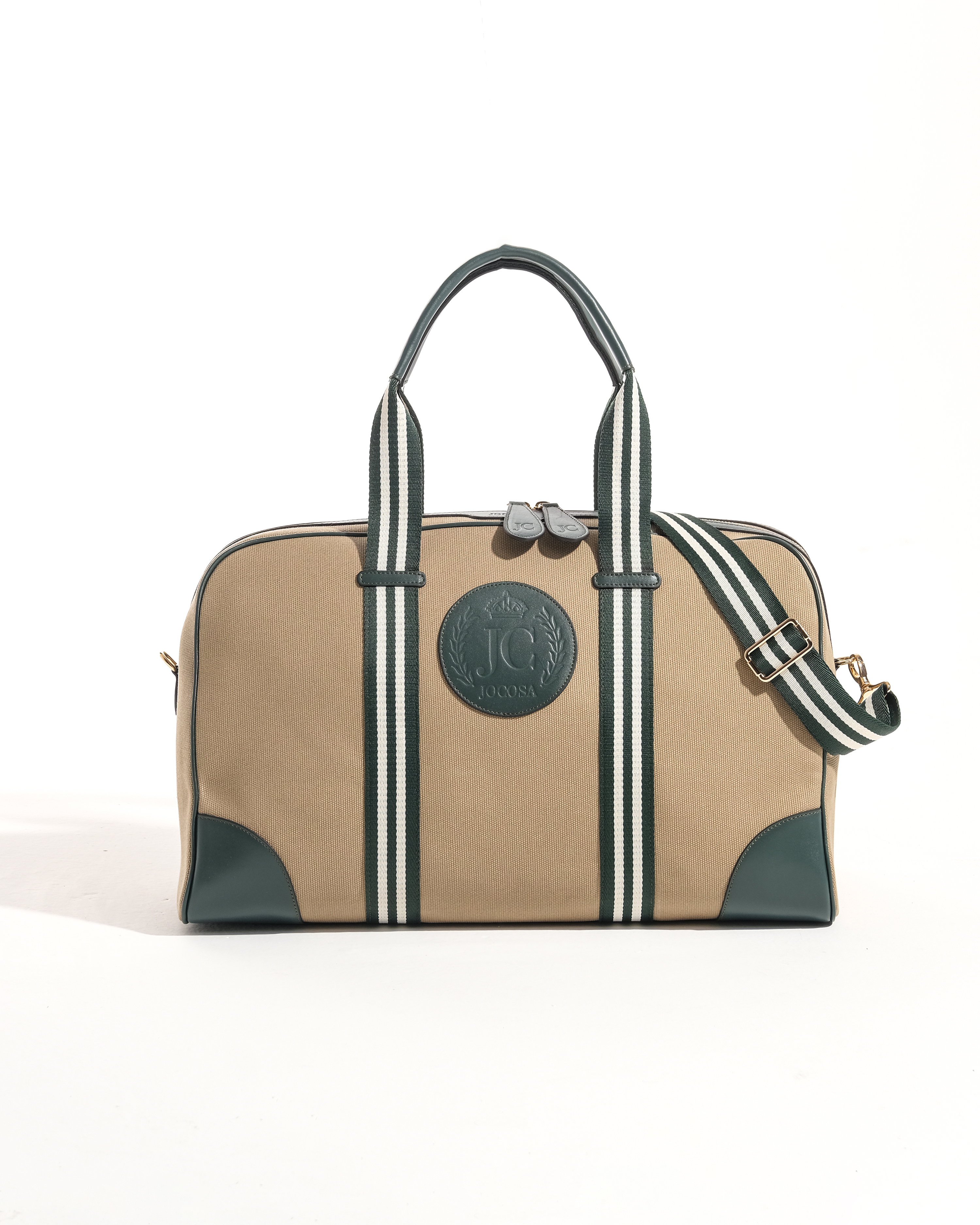 Daily Sport Bag - Khaki & Green with Green-White Strap
