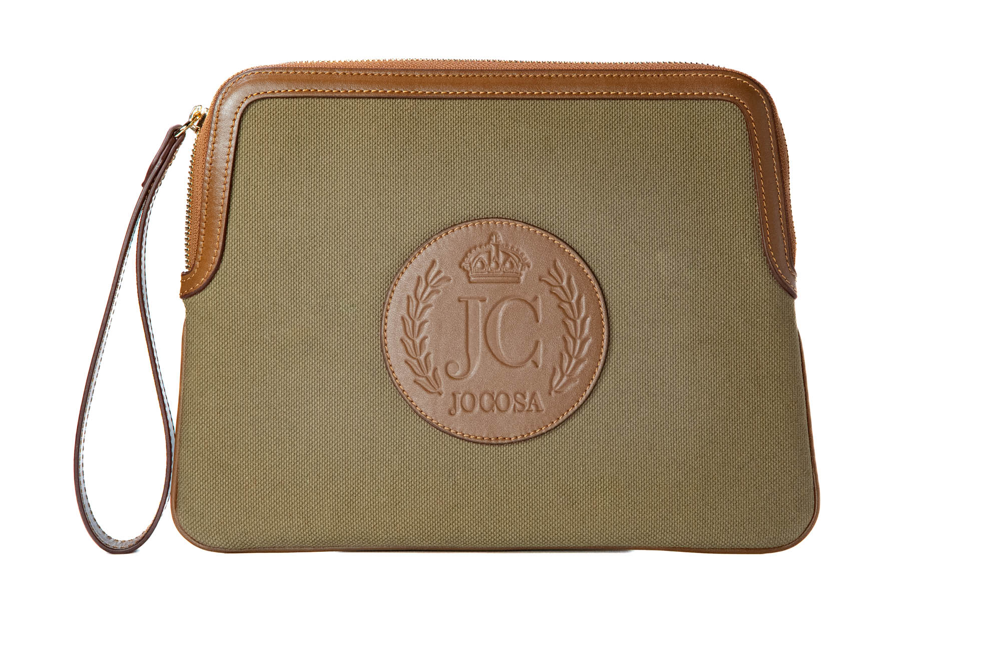 Clutch Bag - Khaki & Camel