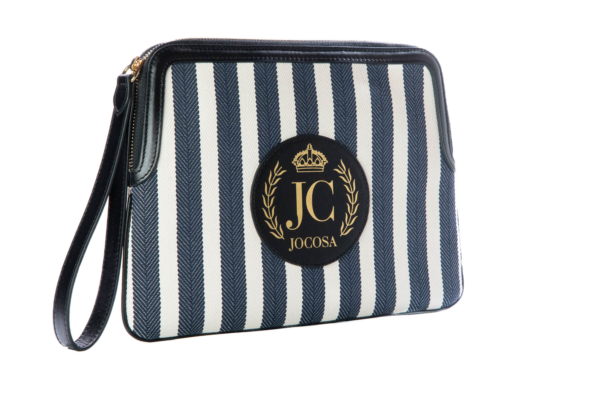 Clutch Bag - Black & White Stripes