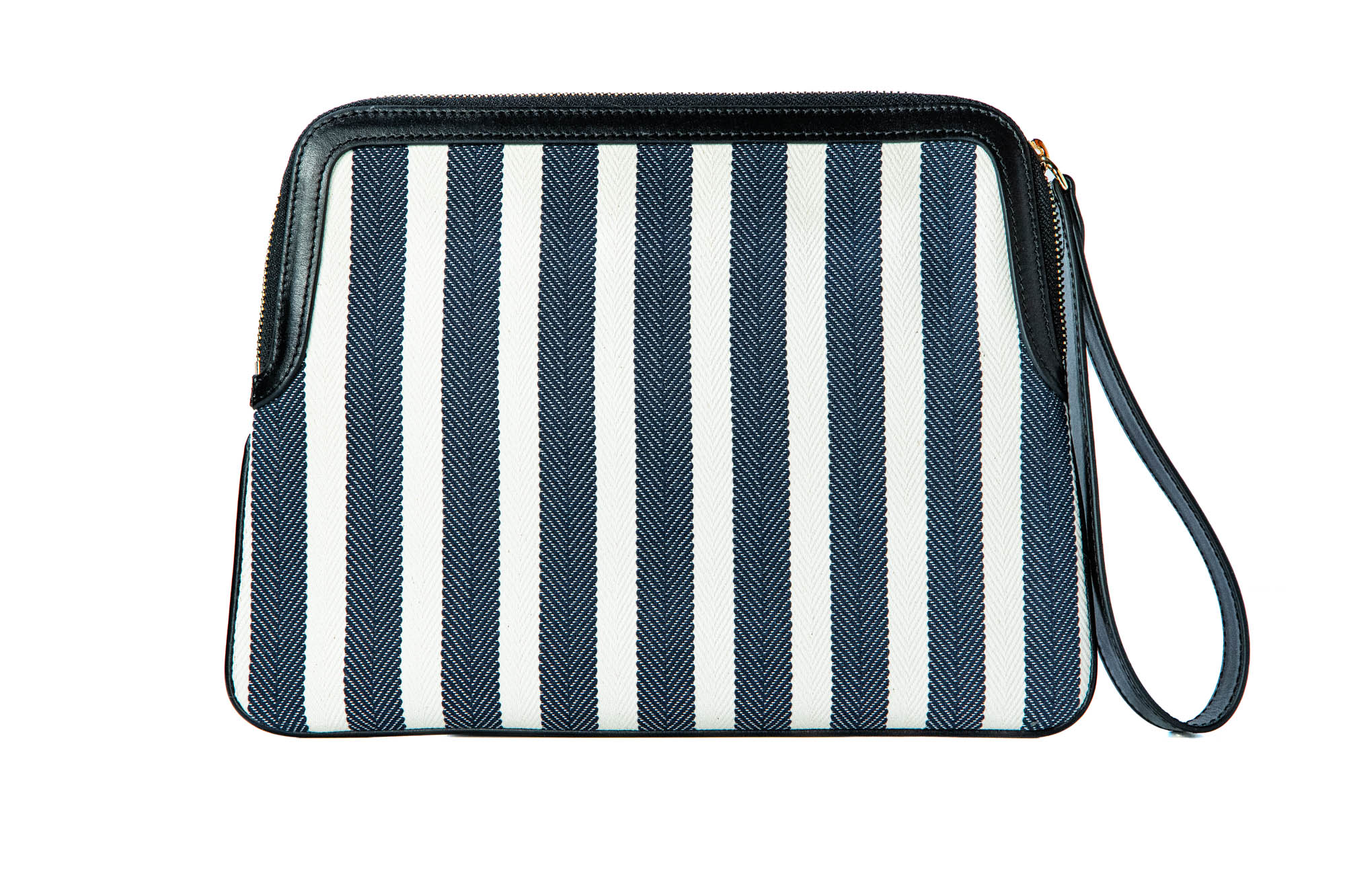 Clutch Bag - Black & White Stripes