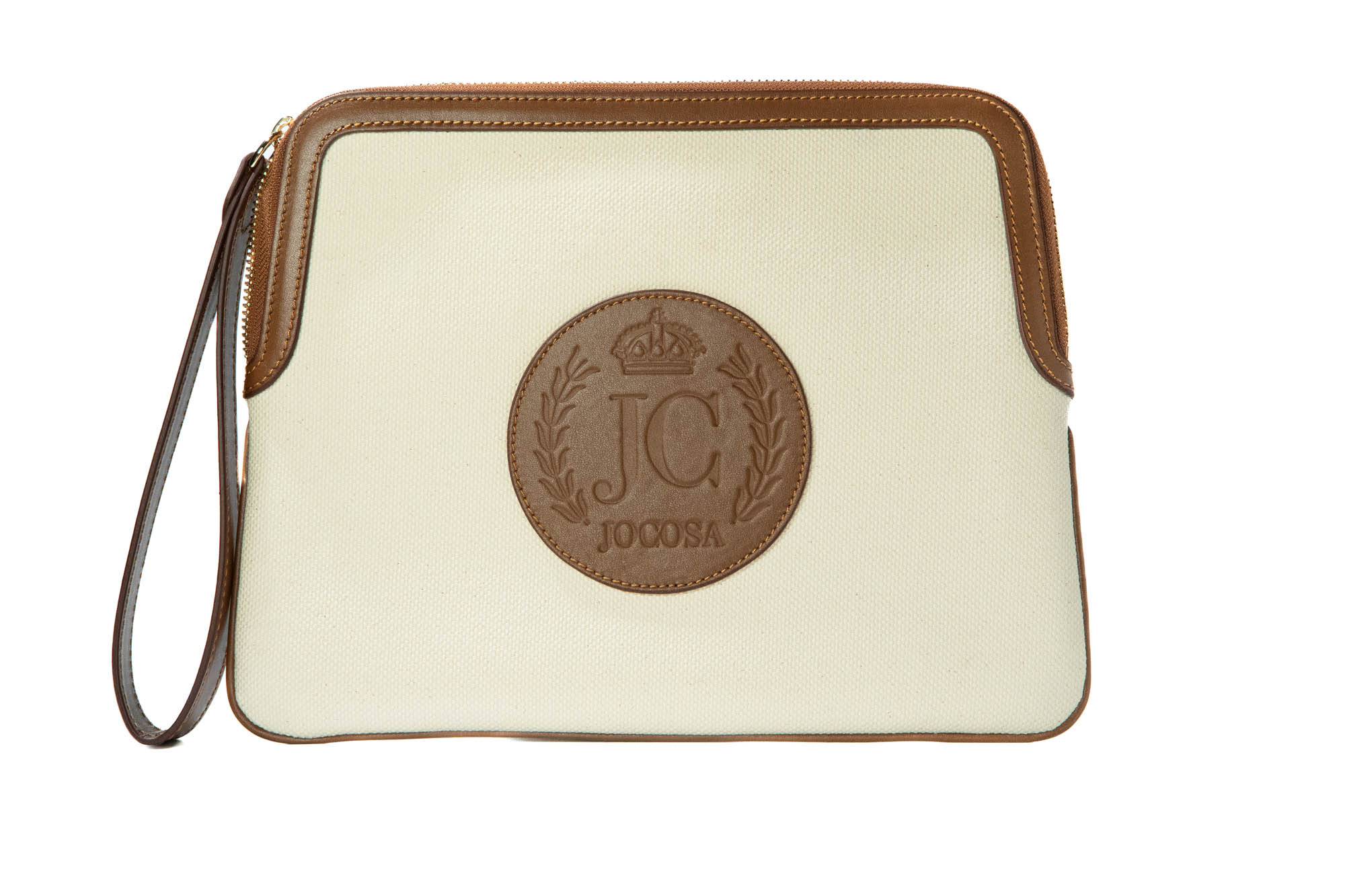 Clutch Bag - Ivory & Camel