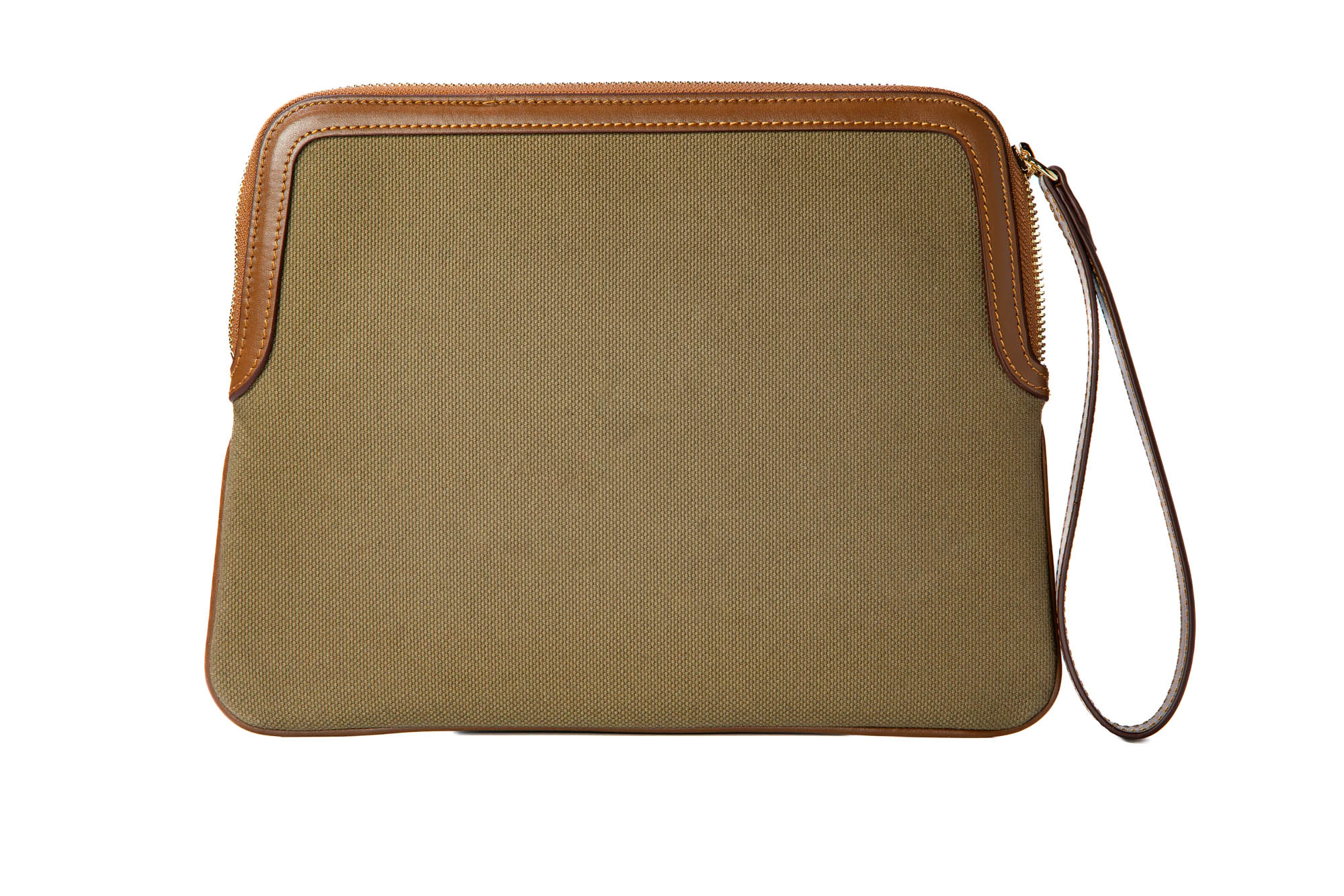 Clutch Bag - Khaki & Camel