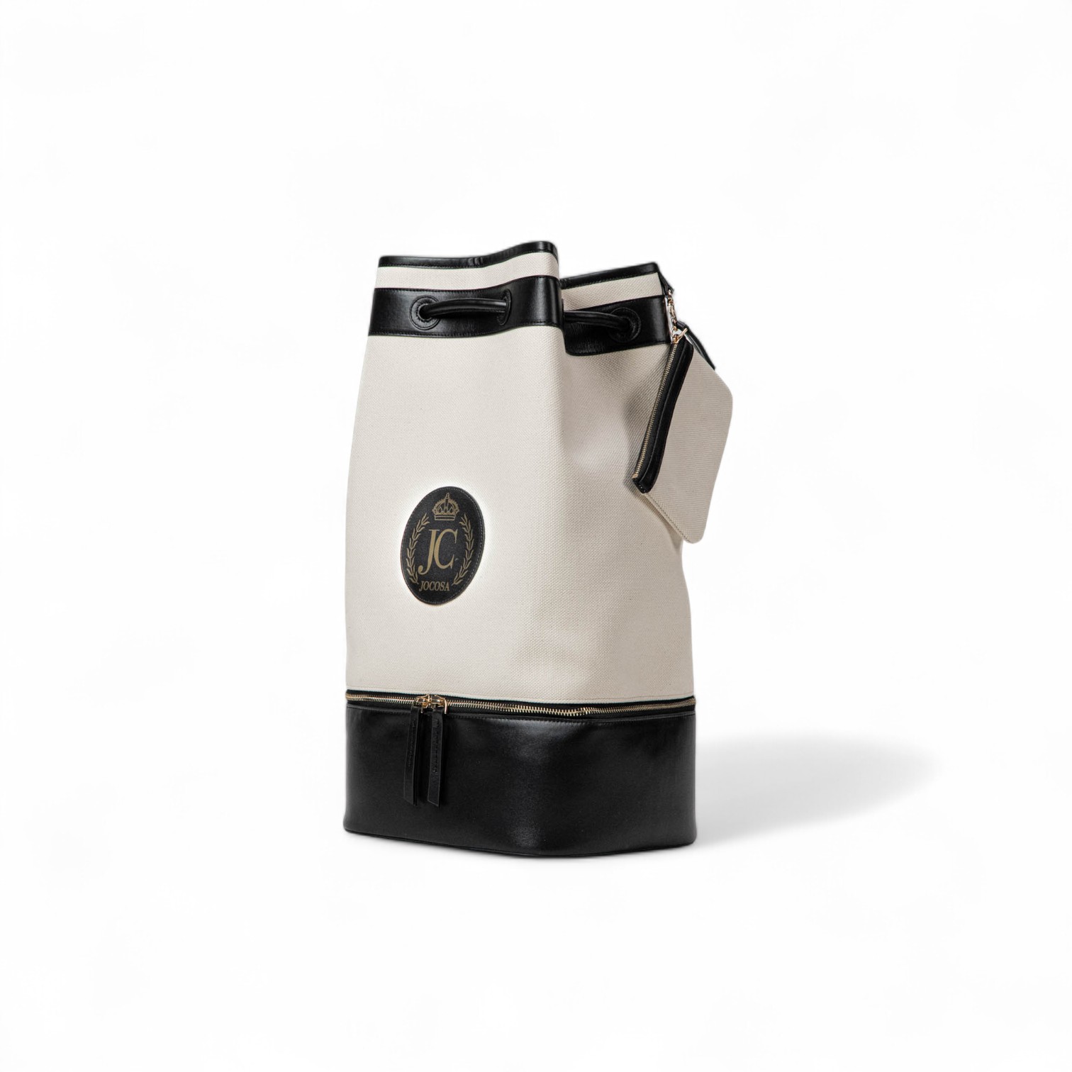Drawstring Bag - Ivory & Black