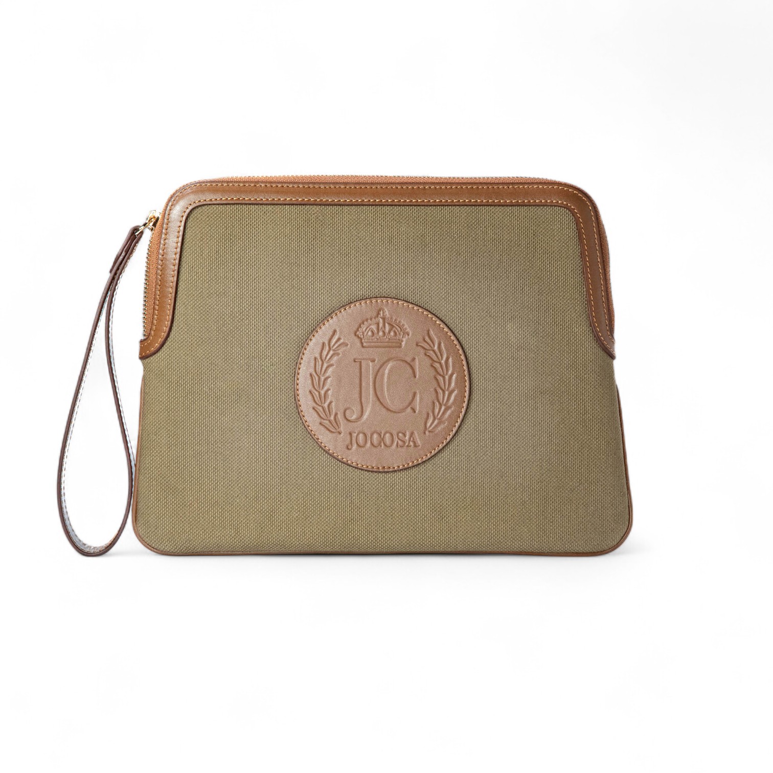 Clutch Bag - Khaki & Camel