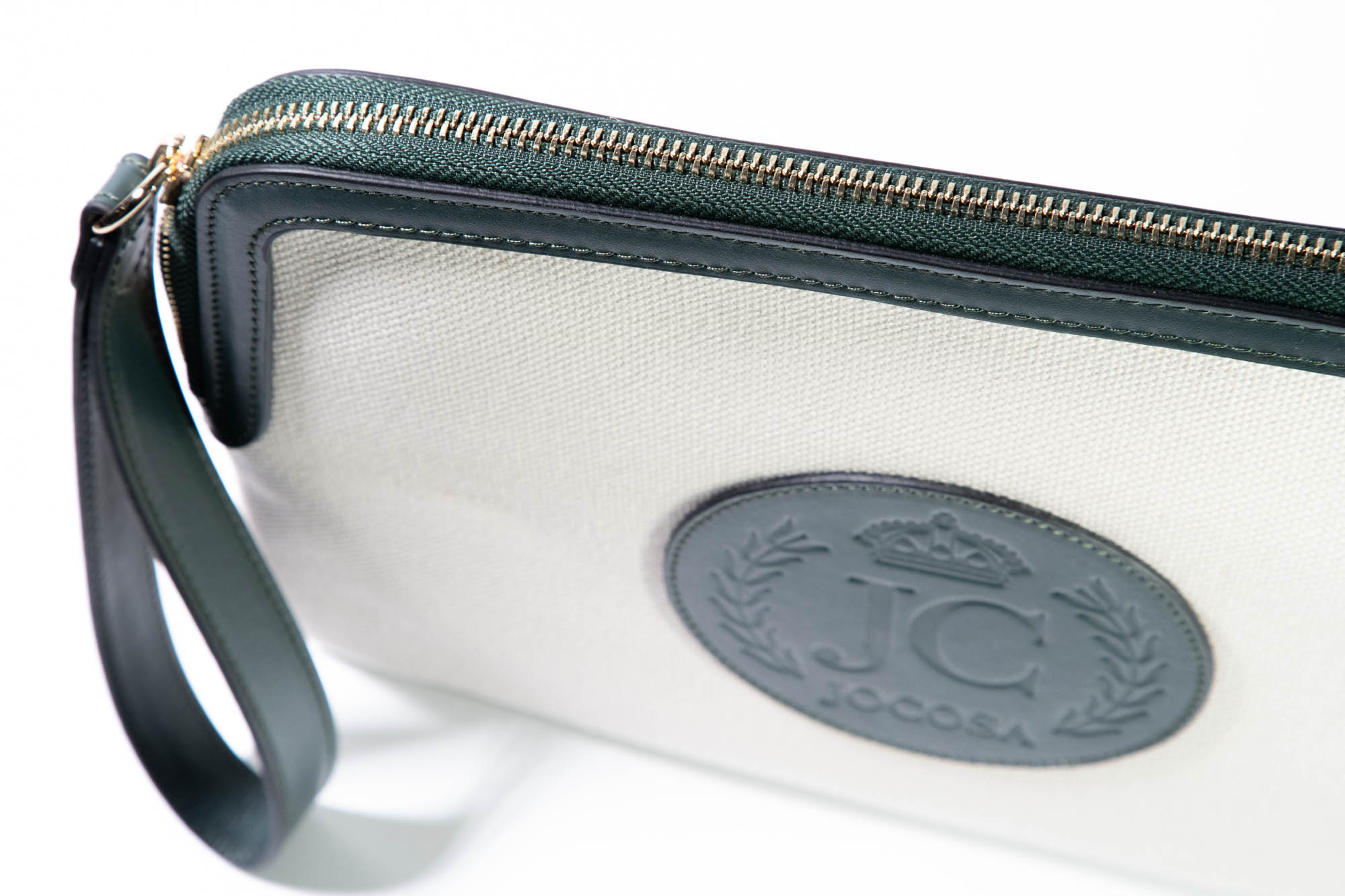 Clutch Bag - Ivory & Green