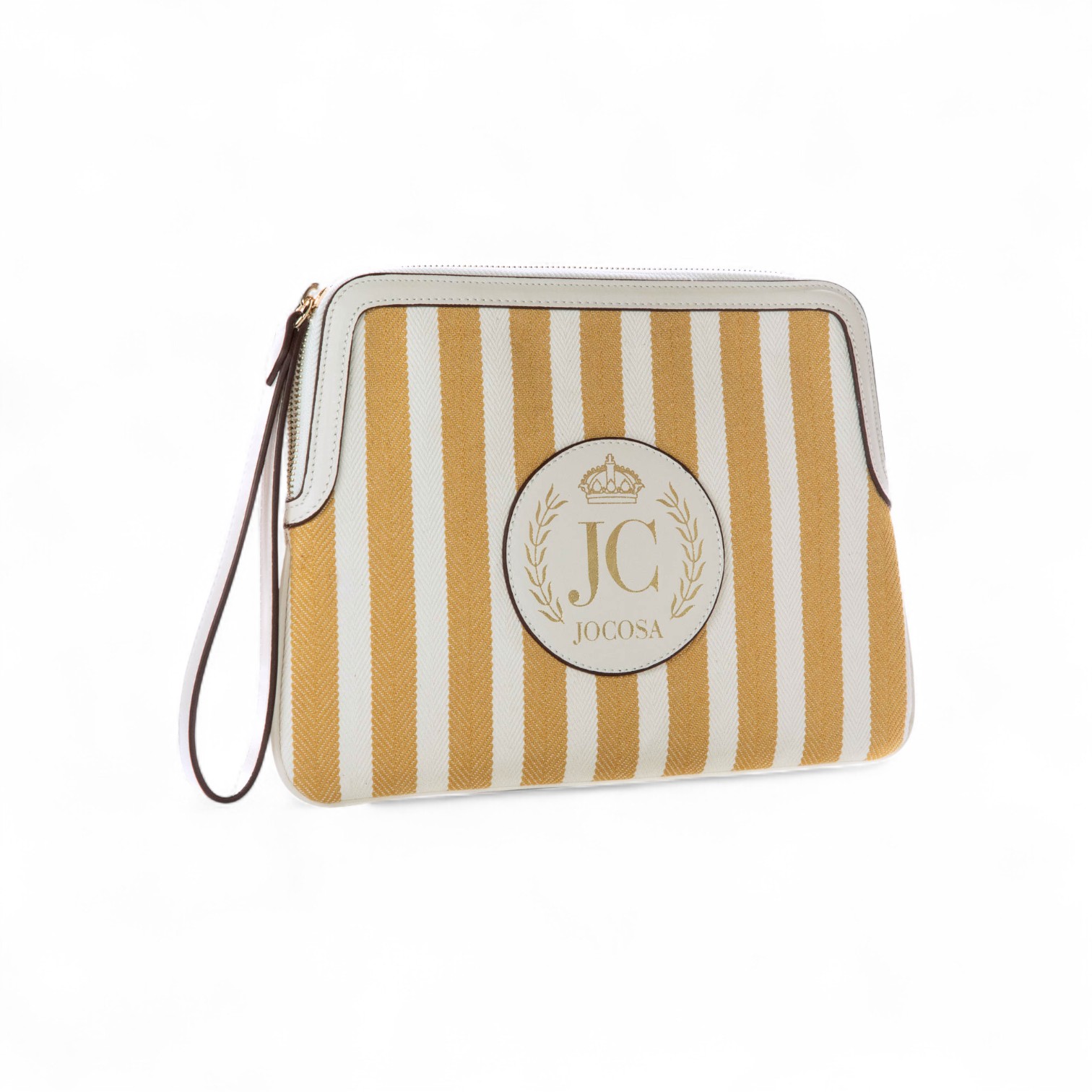 Clutch Bag - Yellow & White Stripes