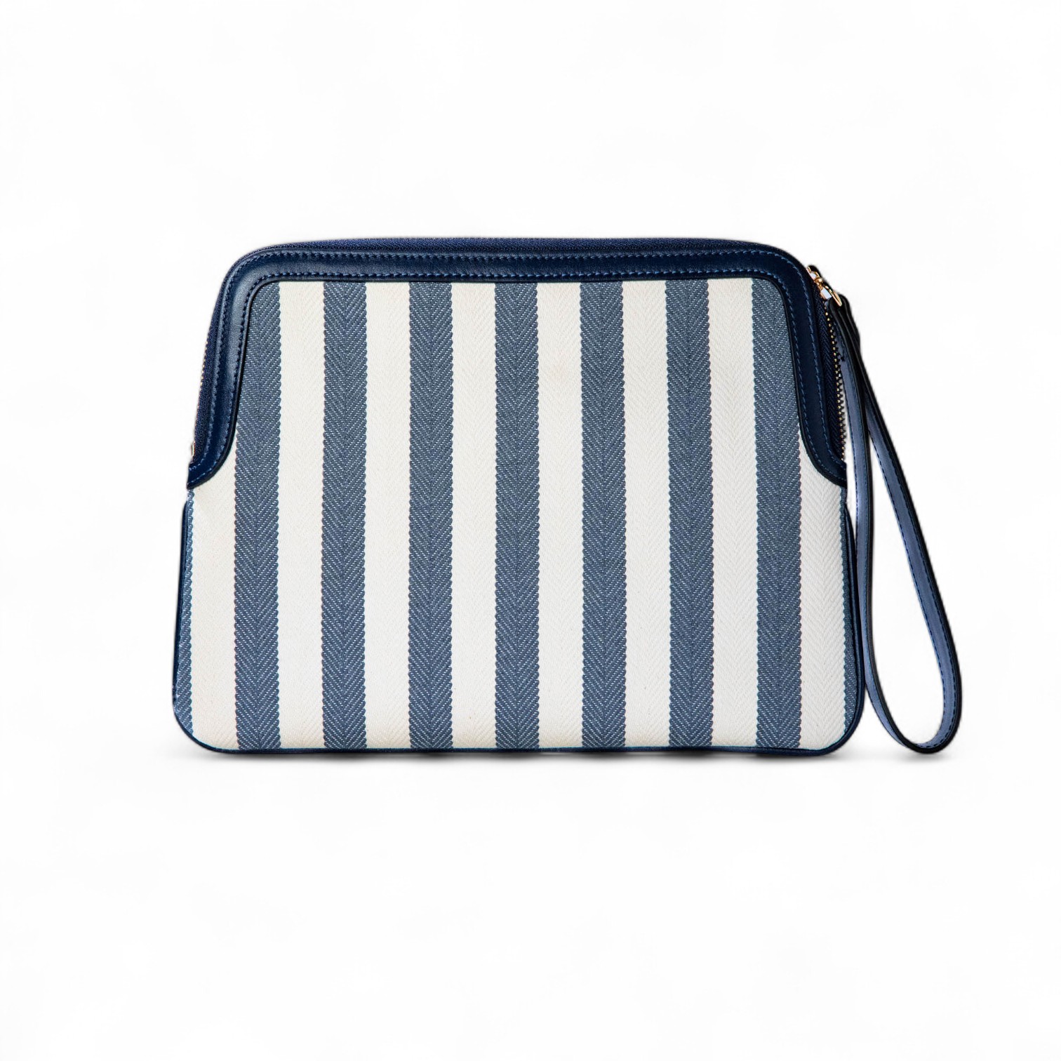 Clutch Bag - Navy & White Stripes
