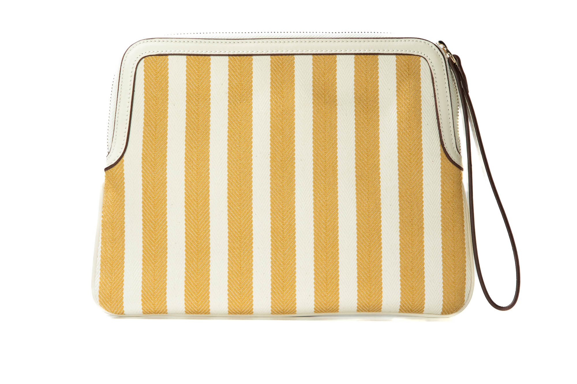 Clutch Bag - Yellow & White Stripes