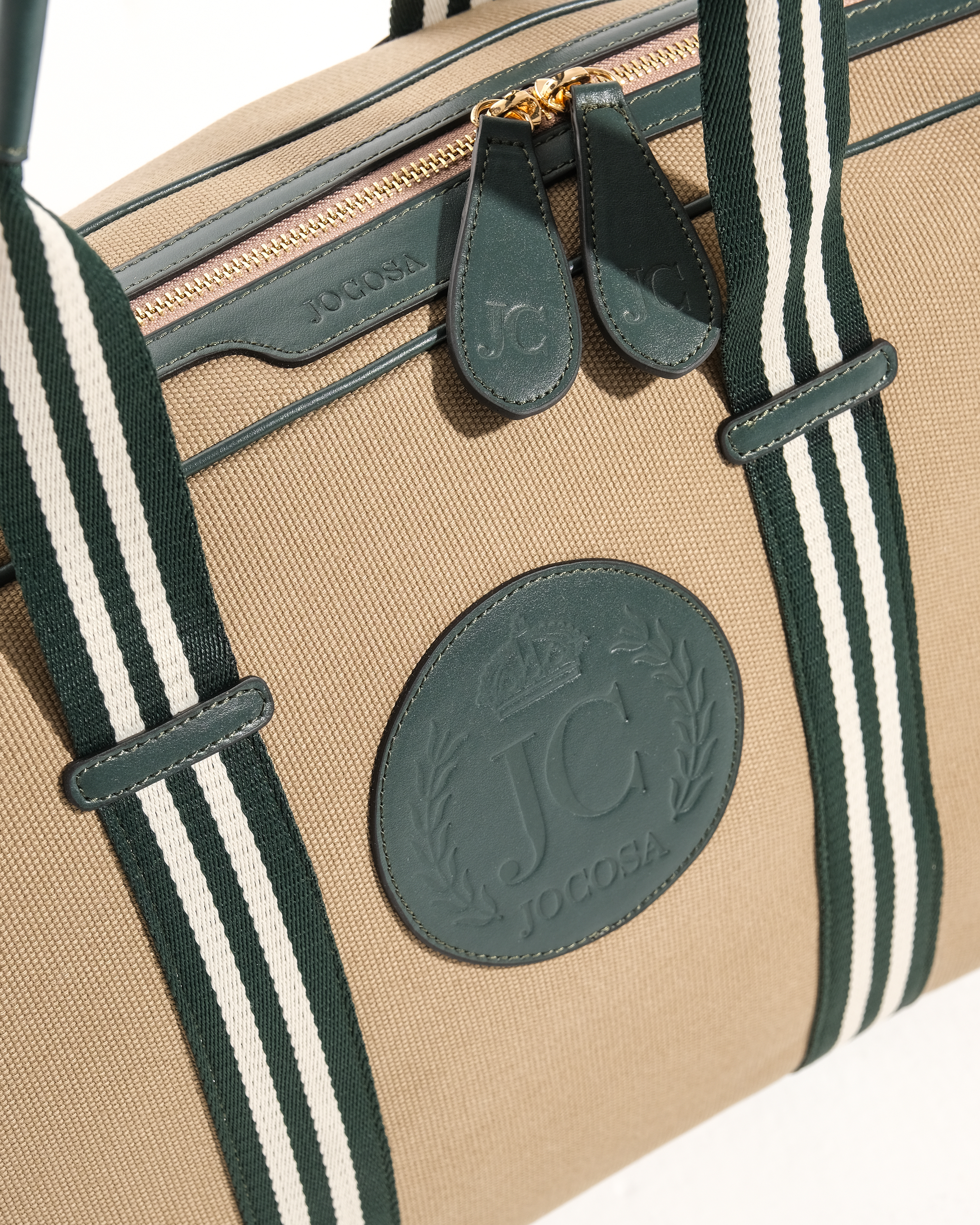 Daily Sport Bag - Khaki & Green with Green-White Strap