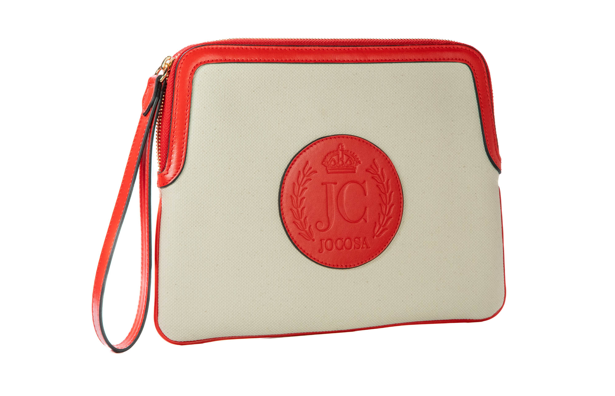 Clutch Bag - Ivory & Red