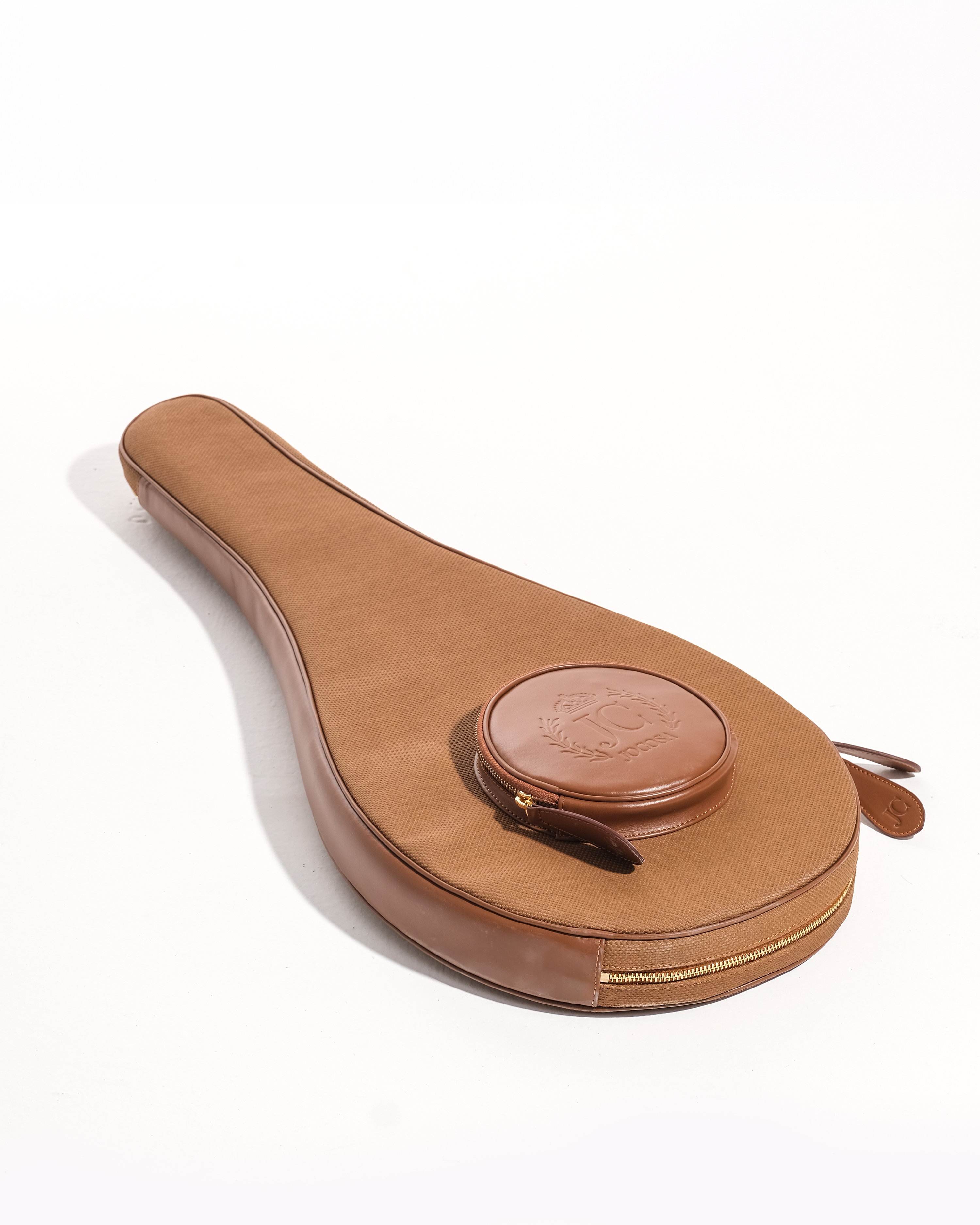 Racket Case - Camel & Camel with White-Sky Blue Strap