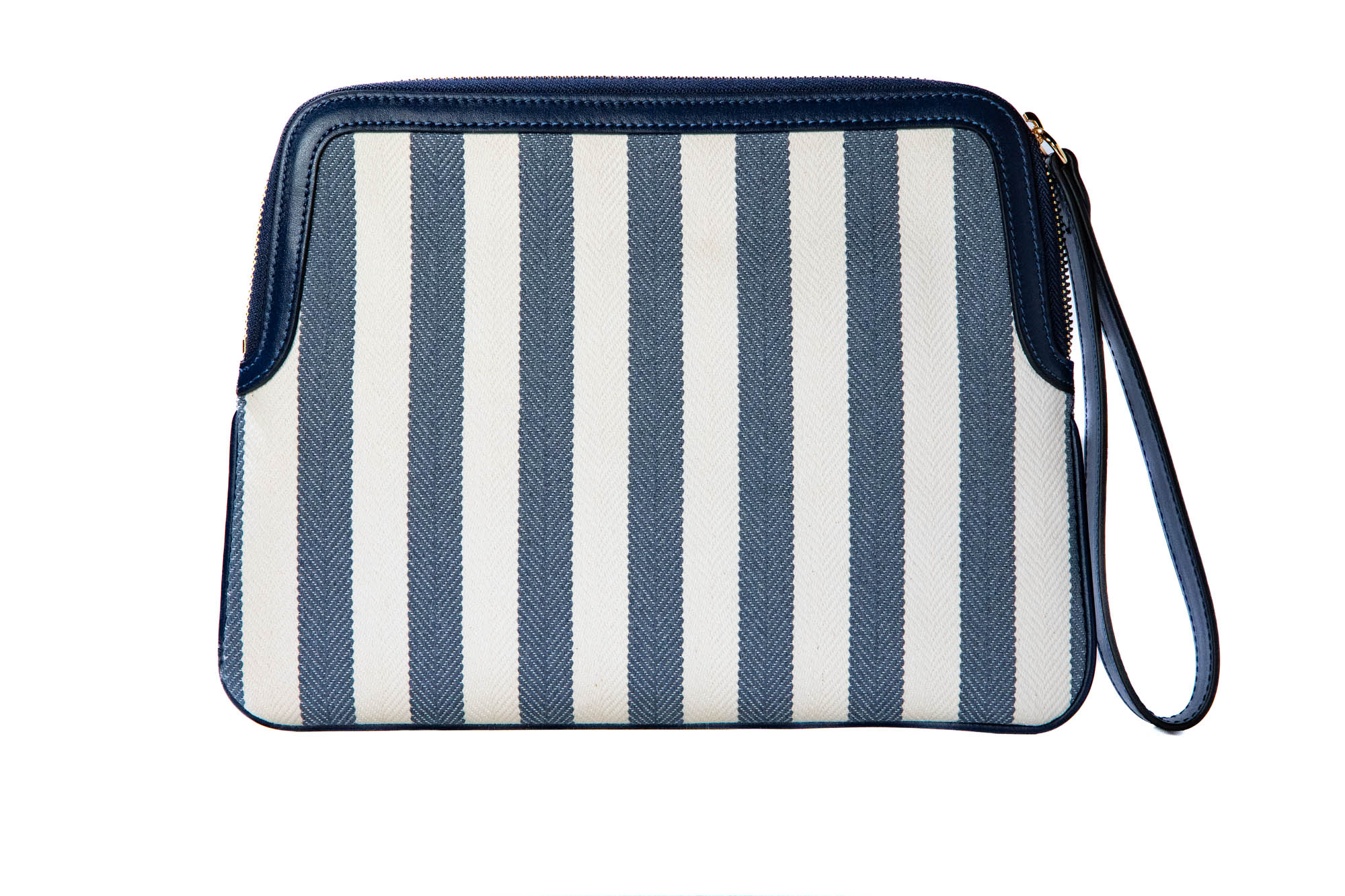 Clutch Bag - Navy & White Stripes