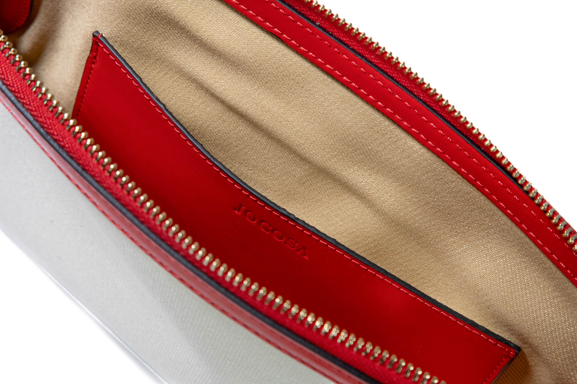 Clutch Bag - Ivory & Red