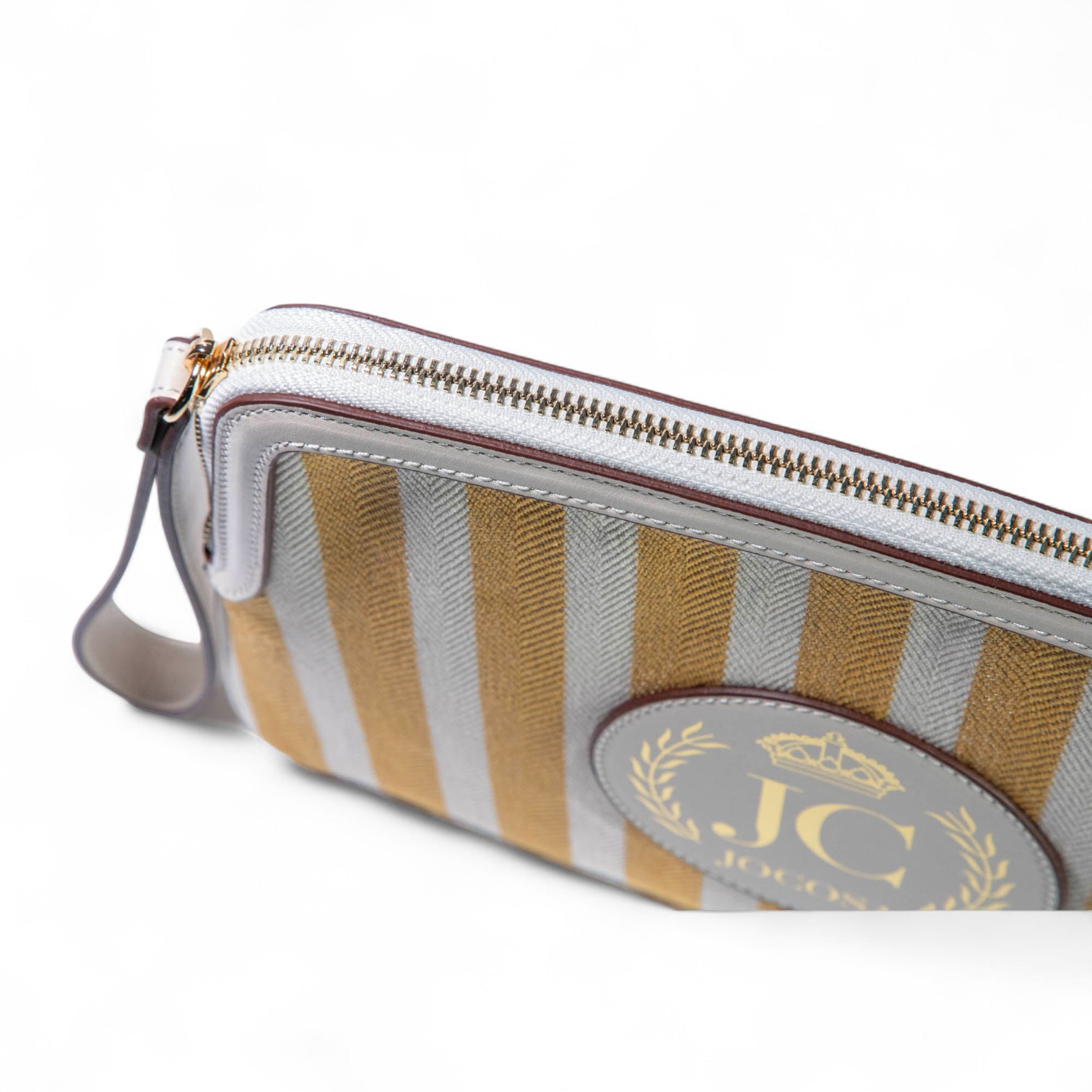 Clutch Bag - Yellow & White Stripes