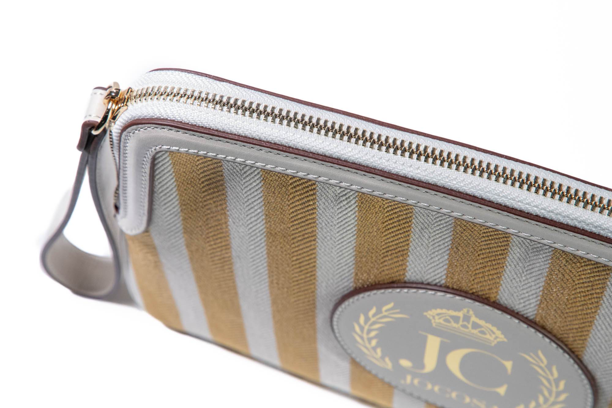 Clutch Bag - Yellow & White Stripes