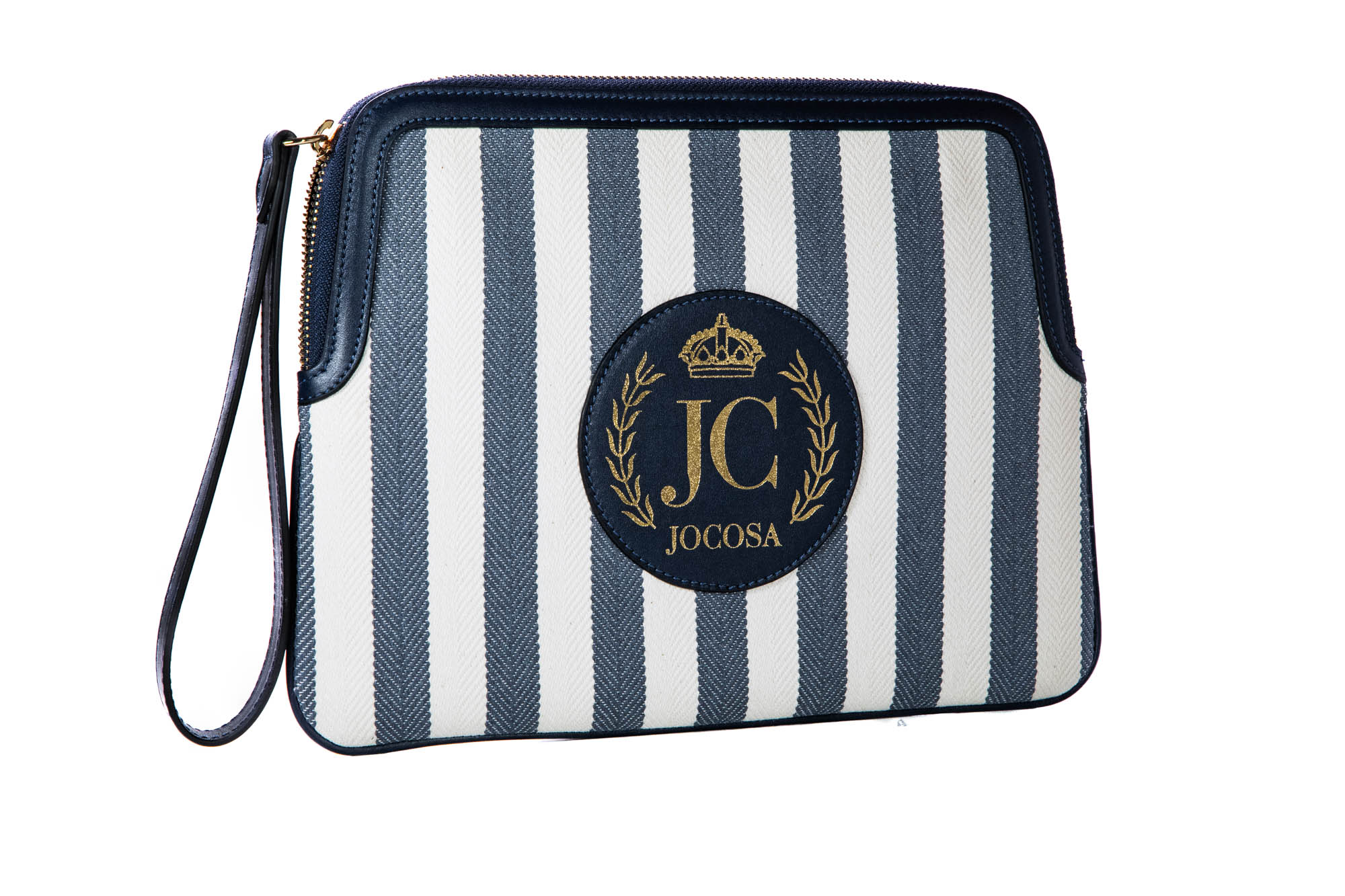 Clutch Bag - Navy & White Stripes