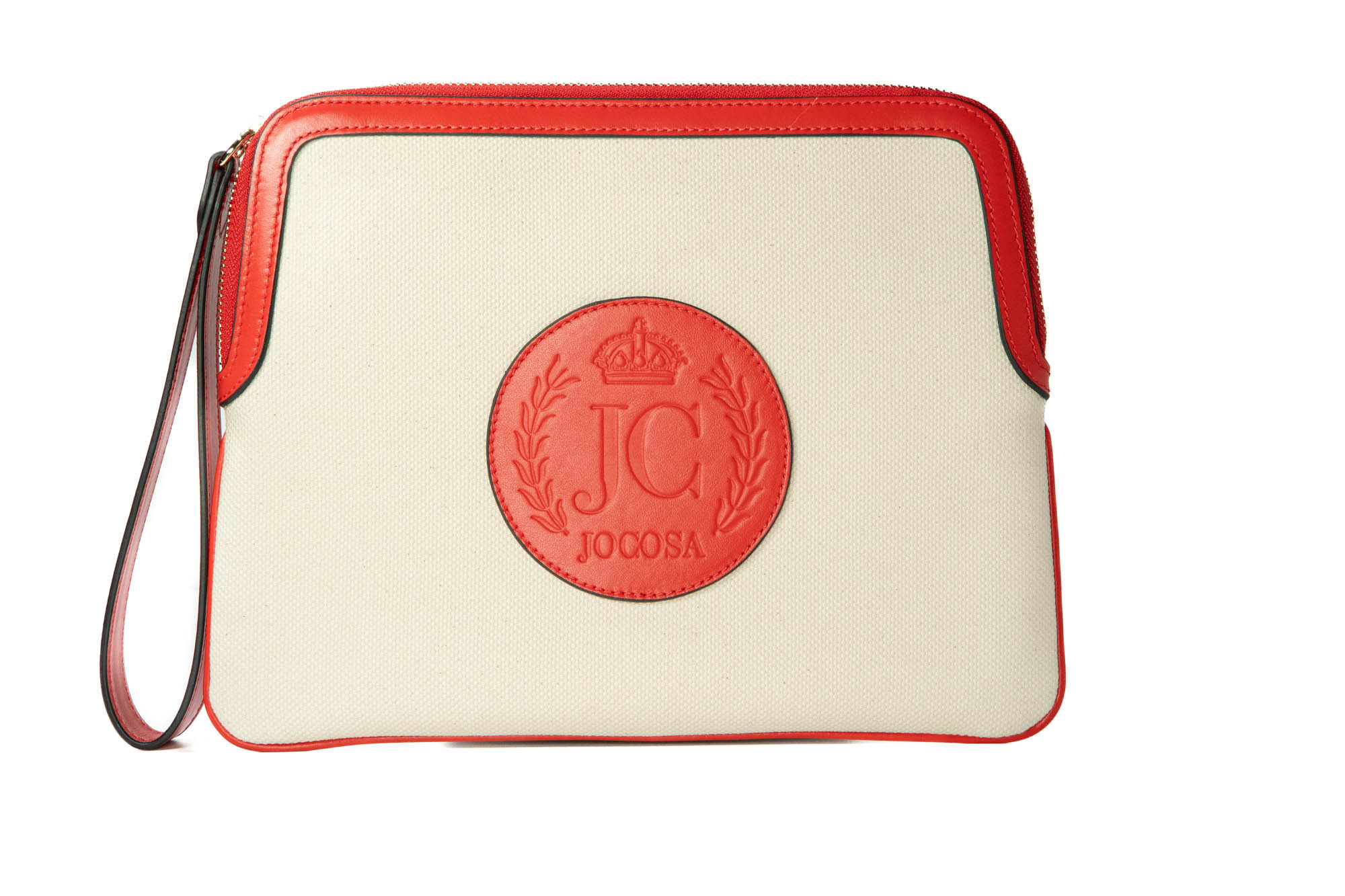 Clutch Bag - Ivory & Red