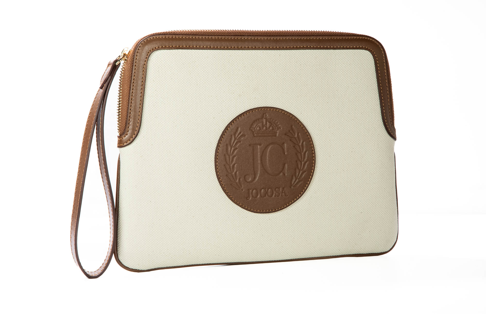 Clutch Bag - Ivory & Camel