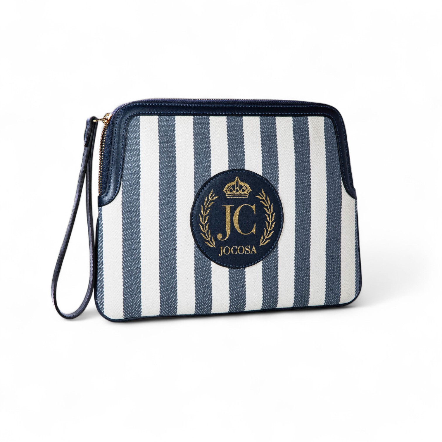 Clutch Bag - Navy & White Stripes
