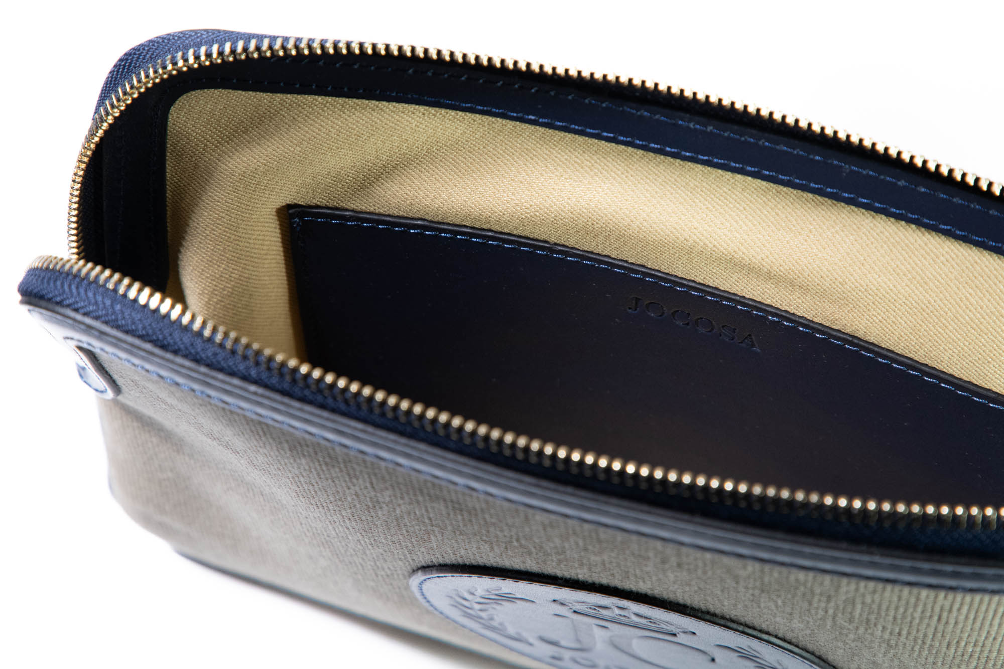 Clutch Bag - Khaki & Navy