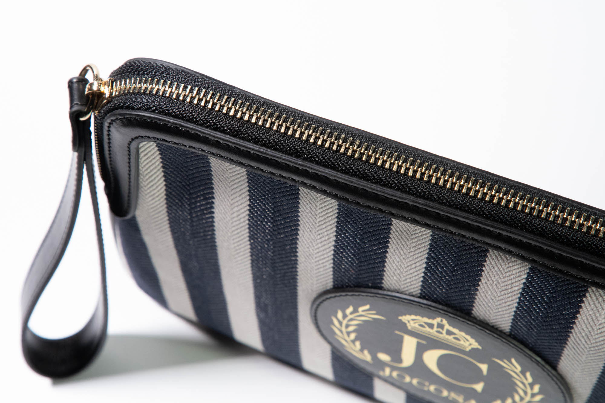 Clutch Bag - Black & White Stripes