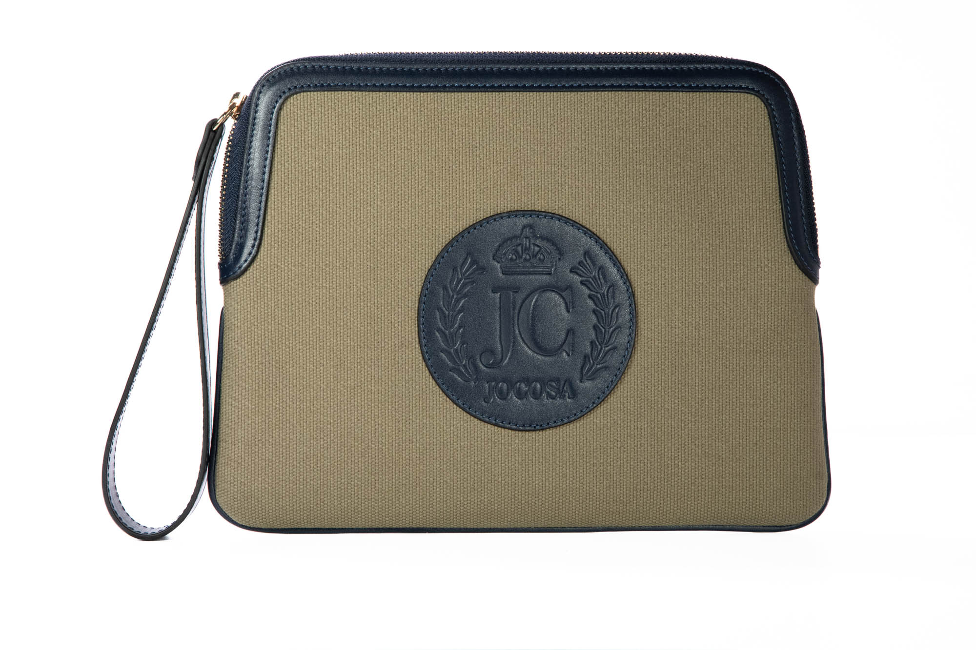 Clutch Bag - Khaki & Navy