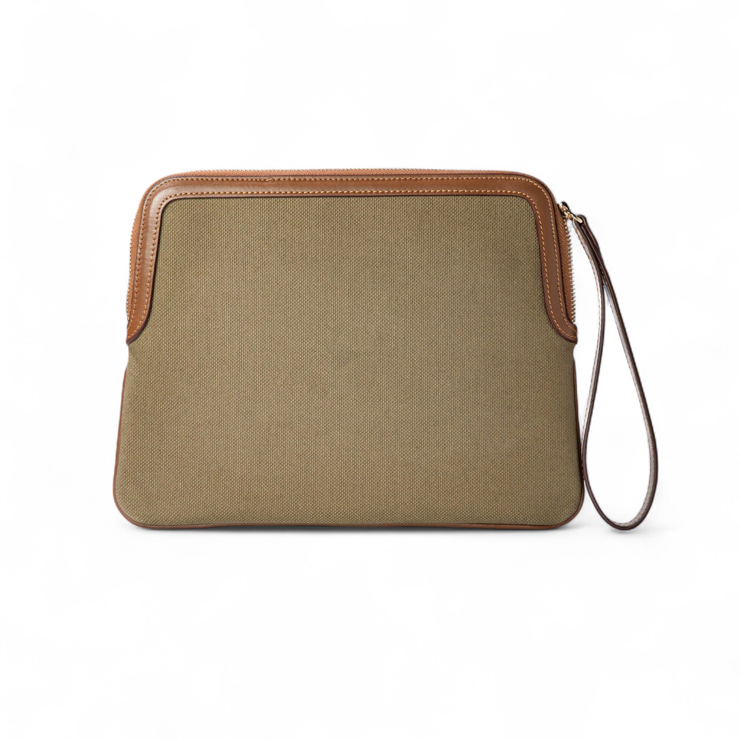 Clutch Bag - Khaki & Camel