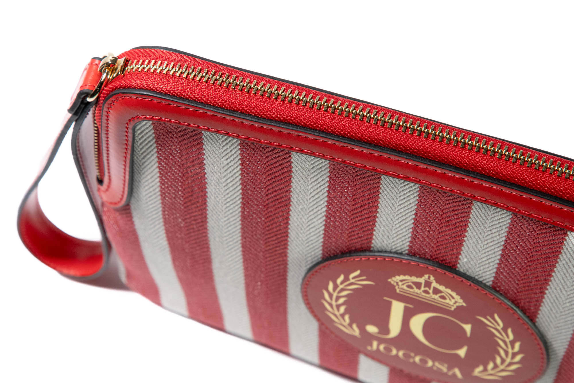 Clutch Bag - Red & With Stripes