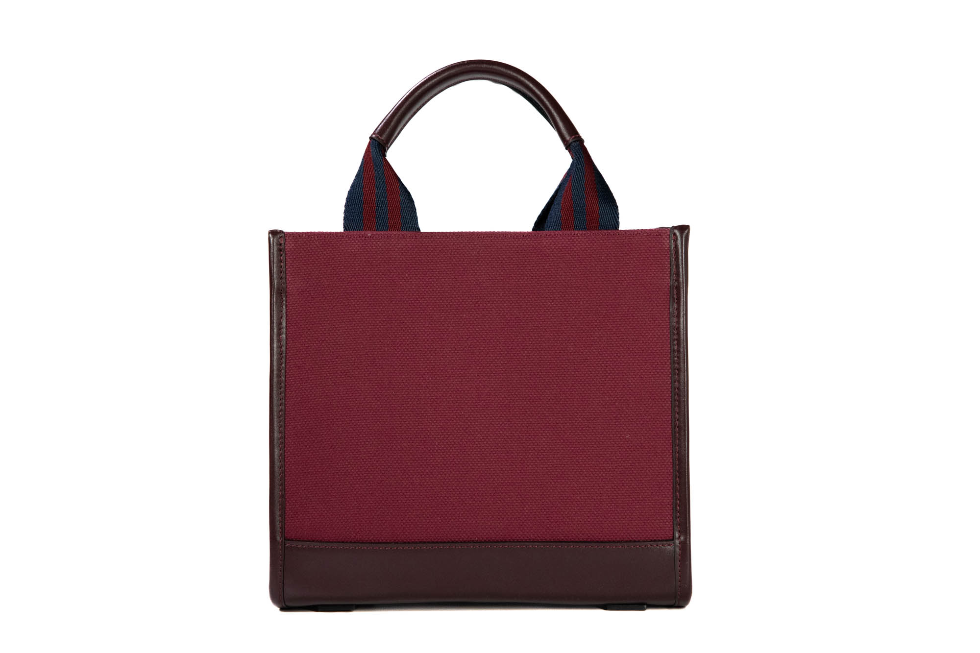 Mini Tote Bag - Bordeaux & Bordeaux with Navy - Bordeaux Strap