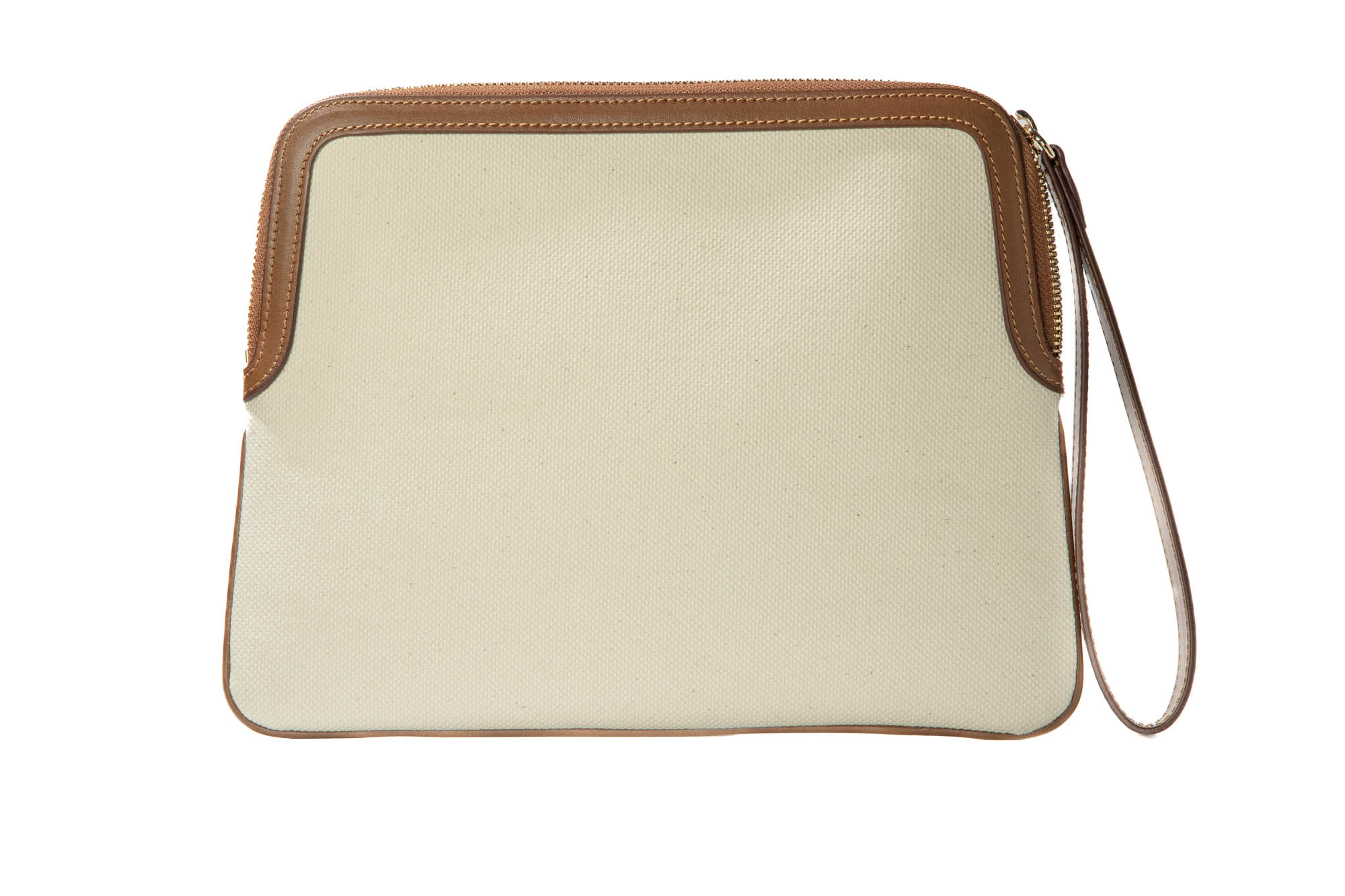 Clutch Bag - Ivory & Camel